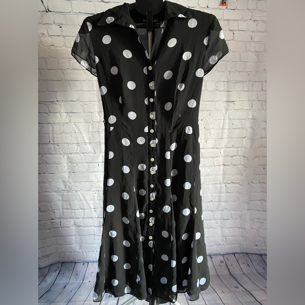 A-line Dress with Flutter Cap Sleeves - Picture 1 of 4